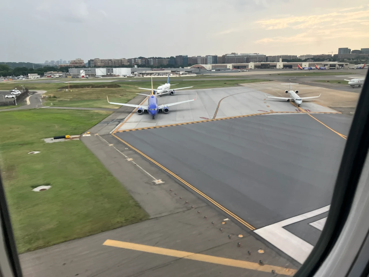 Rain starting over the airfield at DCA