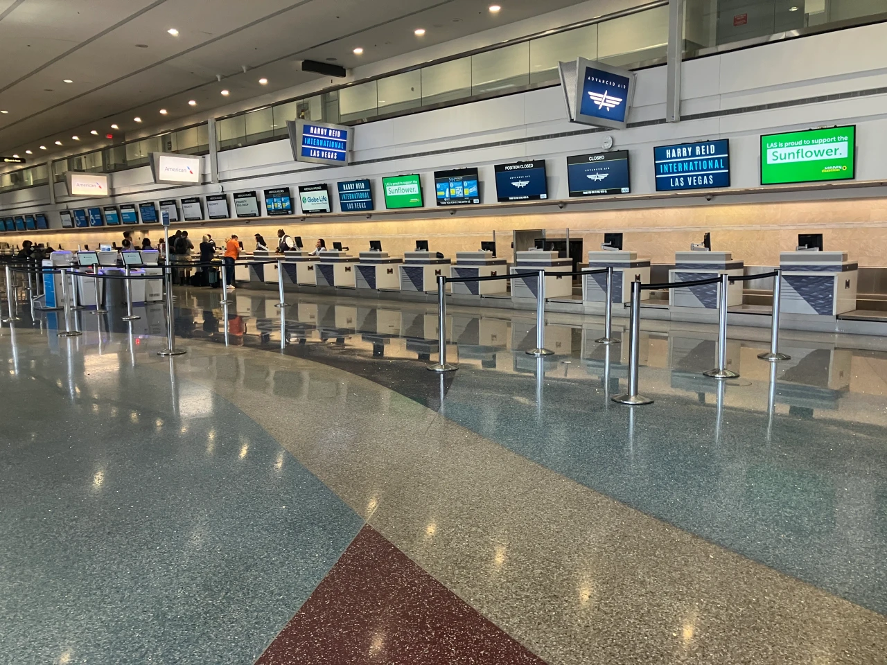 Harry Reid International Terminal 1 check-in area