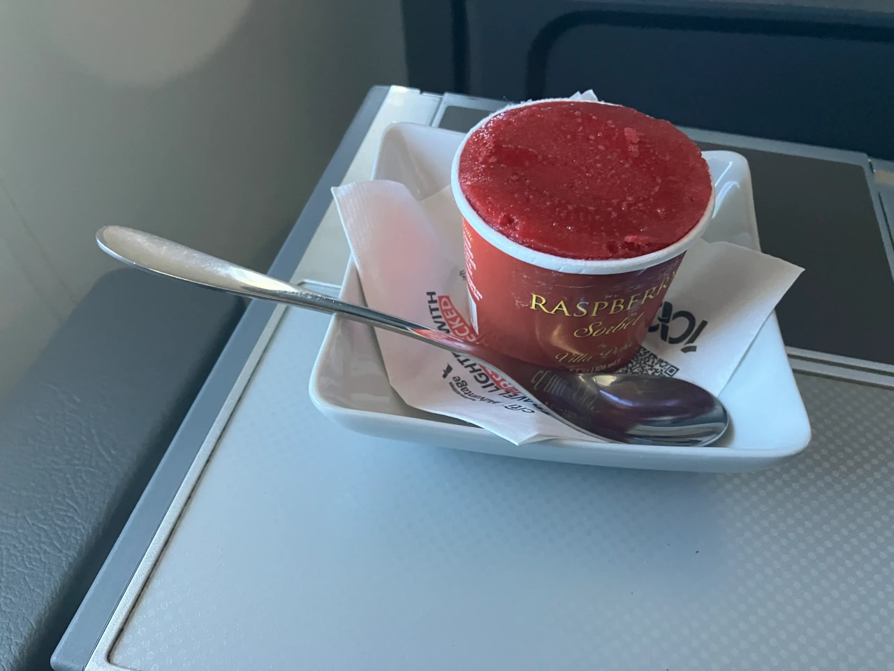 Raspberry sorbet dessert