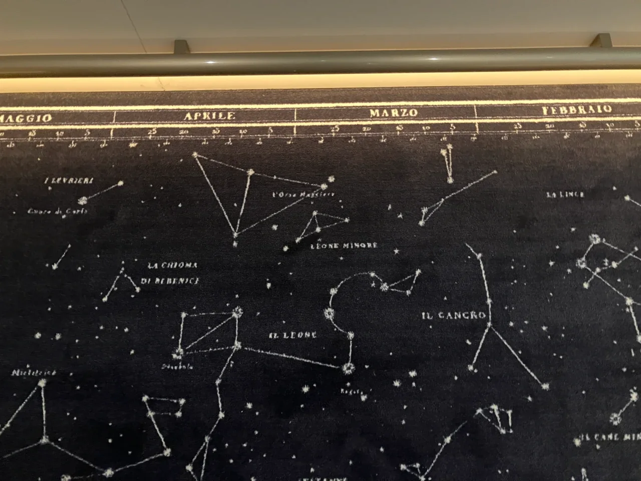 Even the carpeting featured design touches like constellations