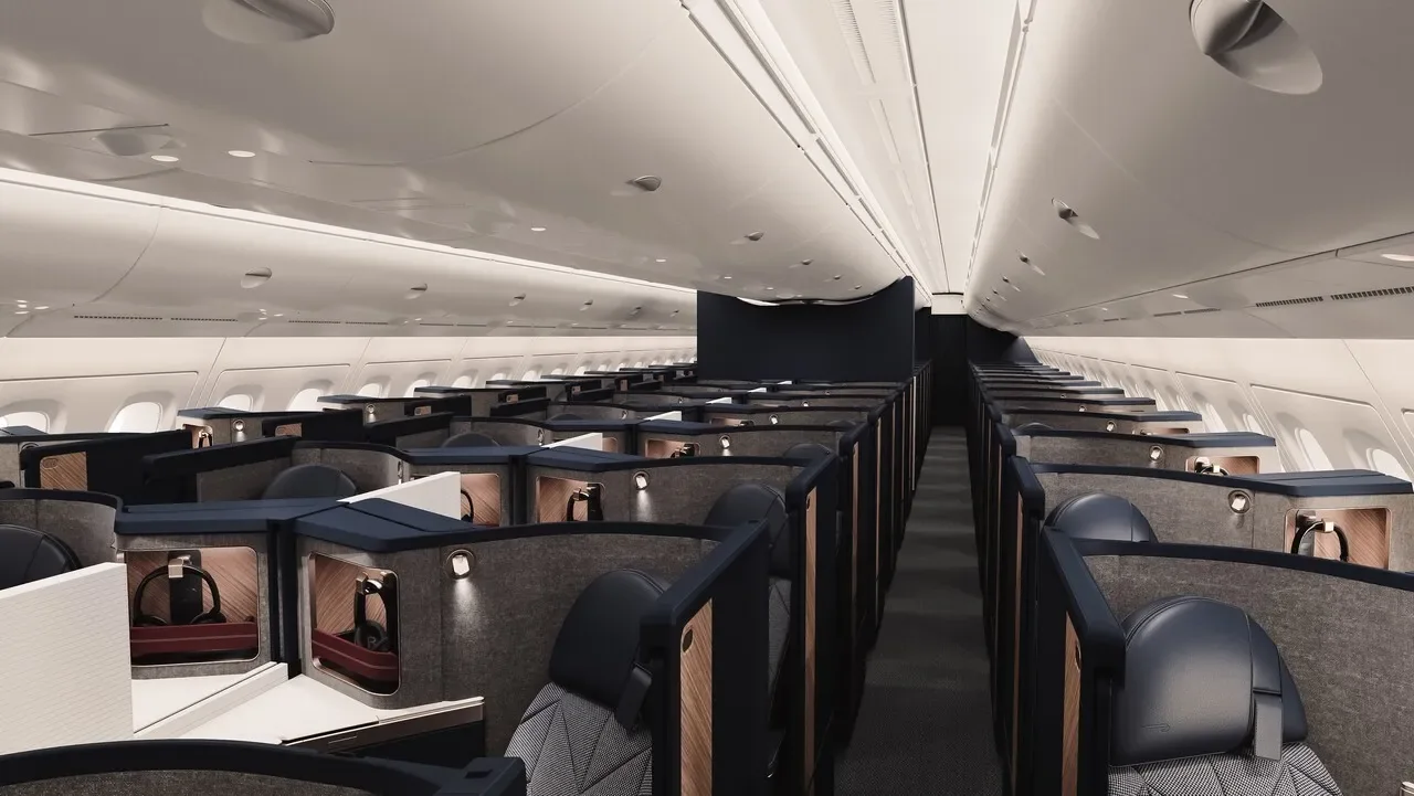 The old British Airways Club World cabin on the A380