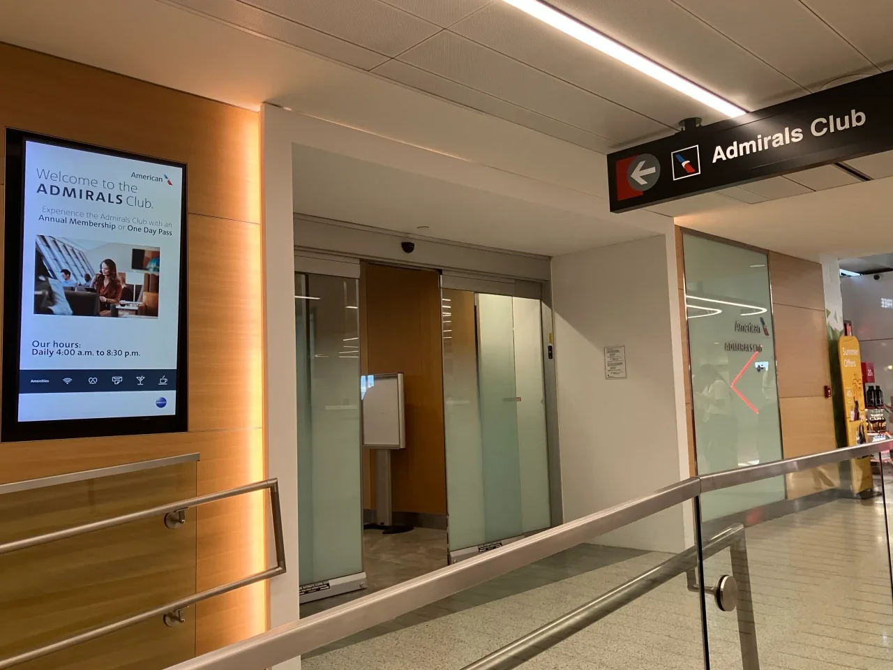 Check-in desk at the BOS Admirals Club
