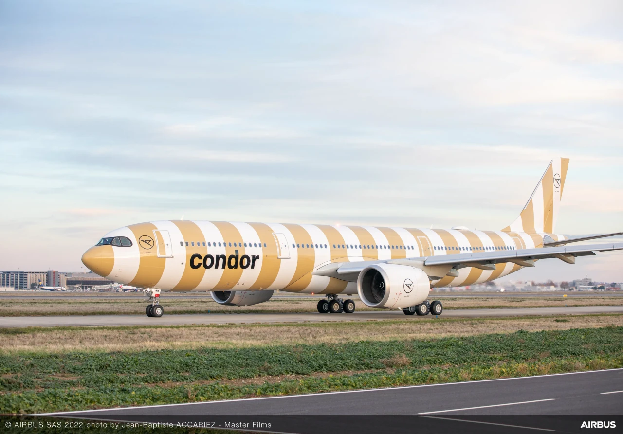 A Condor A330neo during its first flight