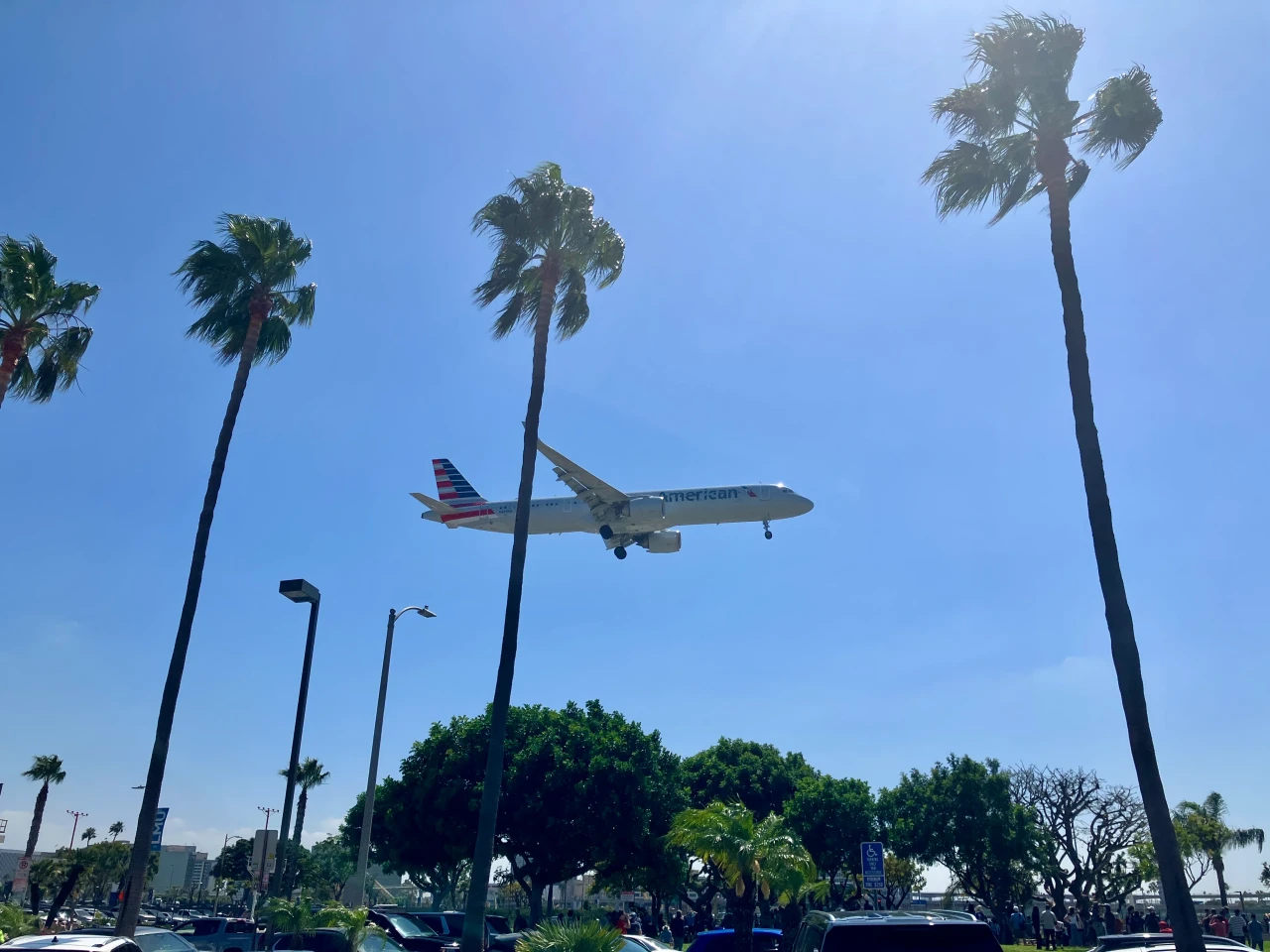 Plane spotting on approach to LAX from the viewing area next to In-N-Out at Cranky Dorkfest 2026