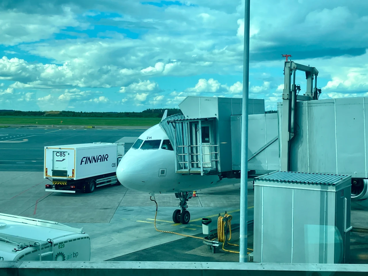 Finnair A321 intra-European business class cabin on the Helsinki to Rome flight