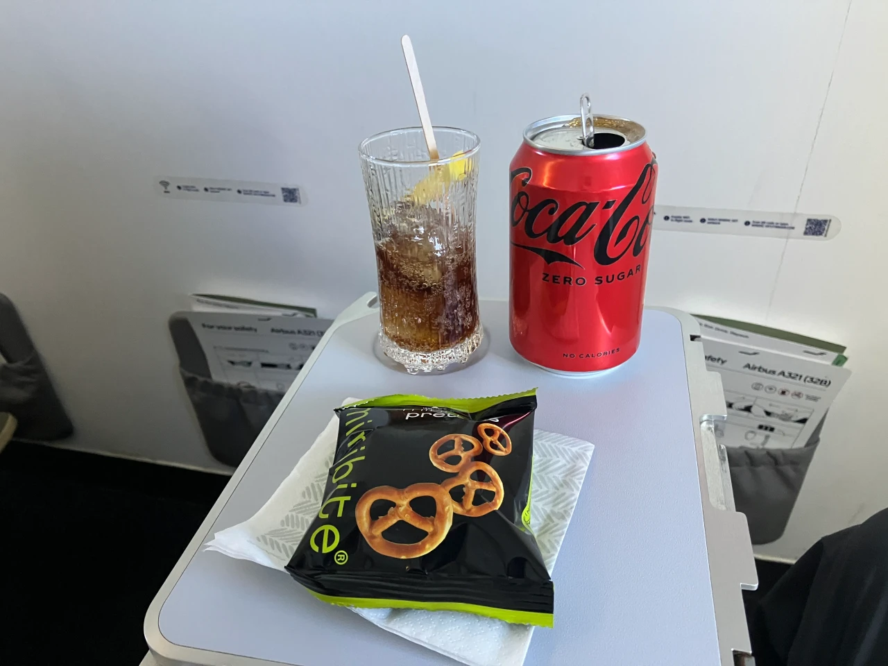 Mushroom truffle pasta served in Finnair intra-European business class