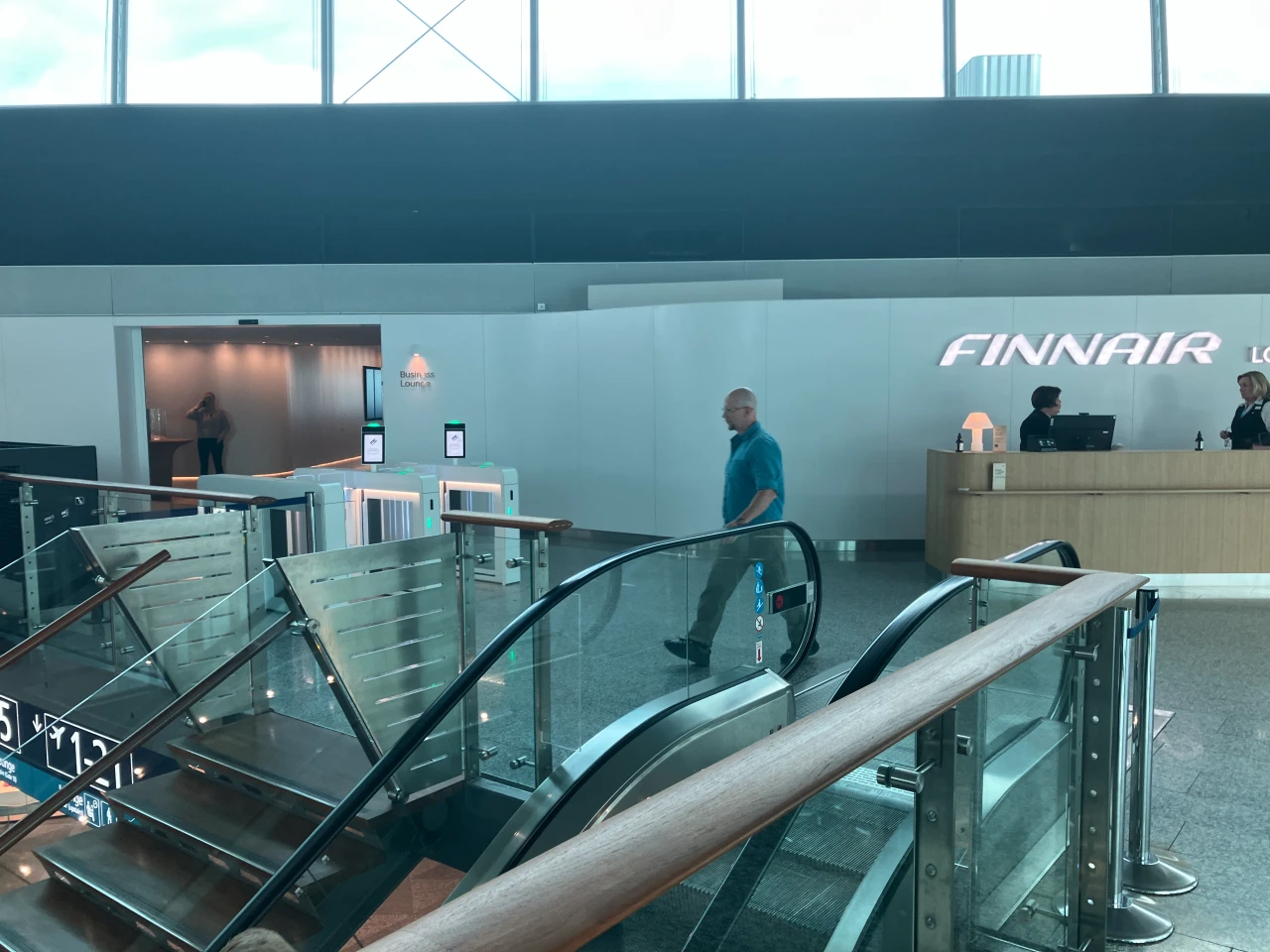 Entrance to Finnair's Schengen Lounge at Helsinki Airport