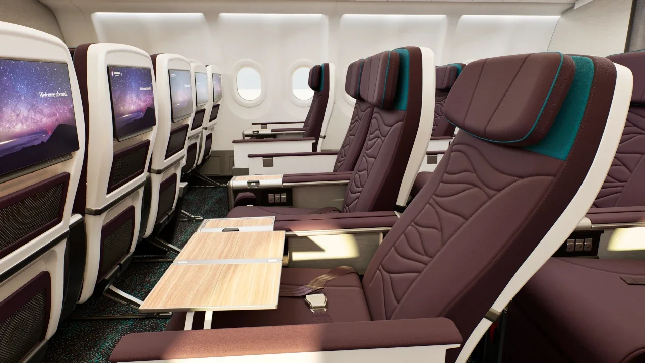 Hawaiian Airlines A330 Premium Reserve seats rendering