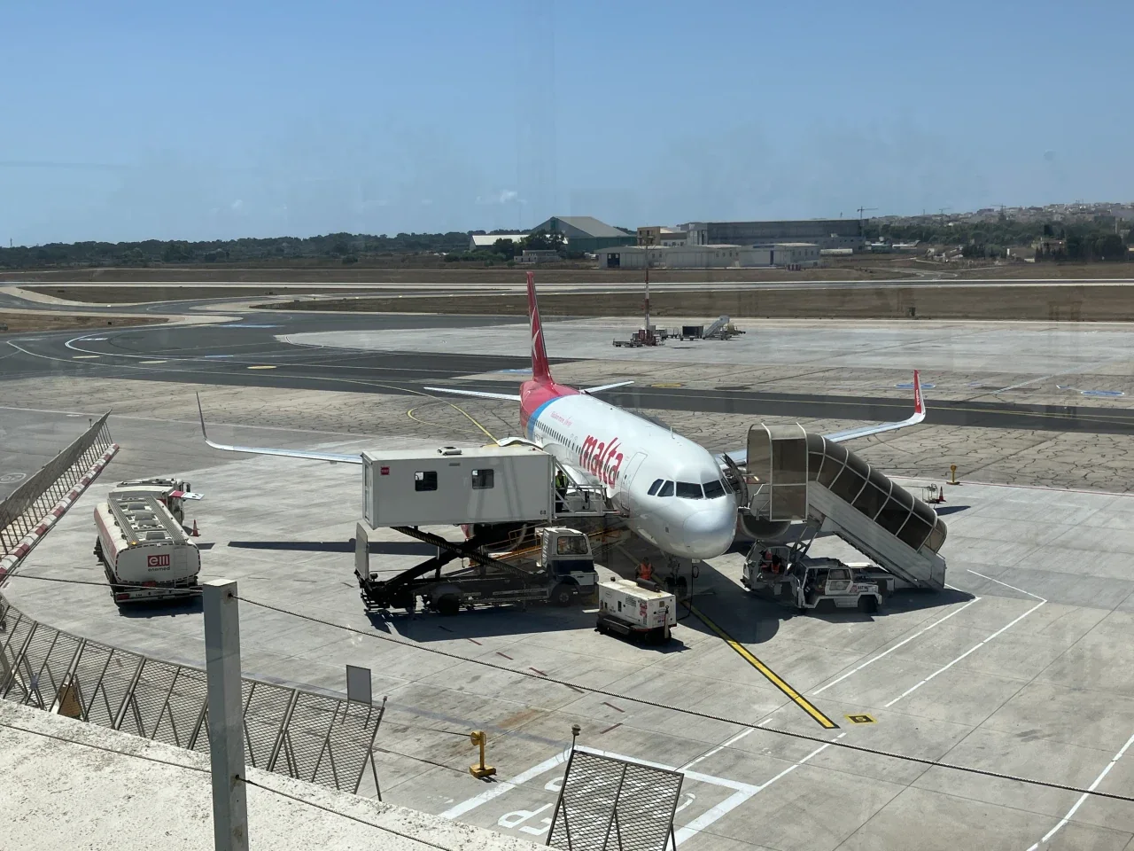 Aircraft seen from the La Valette Club terrace at MLA