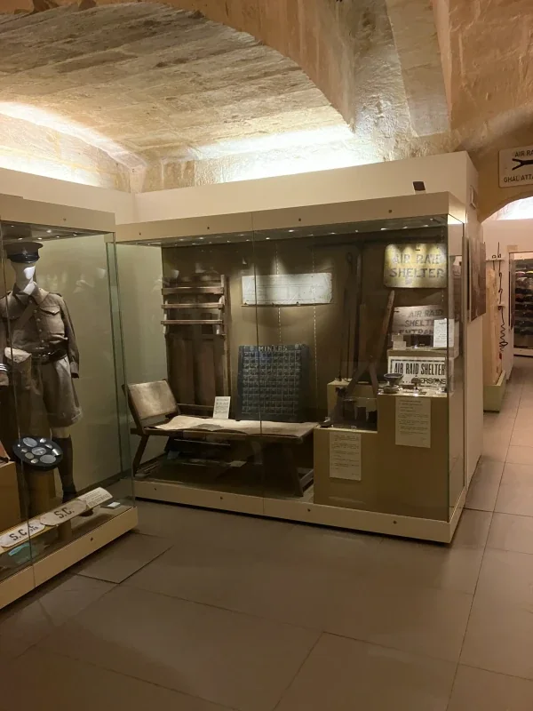 WWII artifacts in the Malta at War Museum galleries