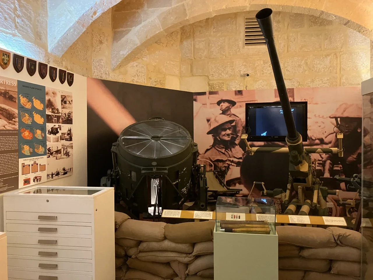 Military uniforms and equipment at the Malta at War Museum