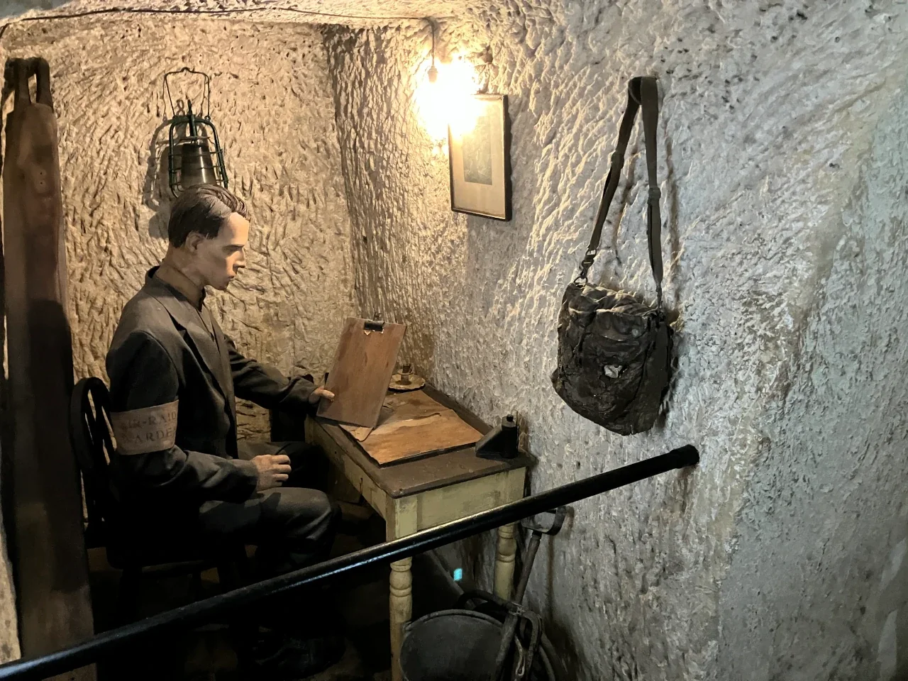 Family living space inside the WWII shelter in Birgu