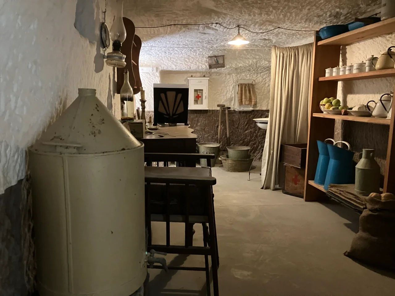 Narrow tunnel in the Malta at War Museum shelter